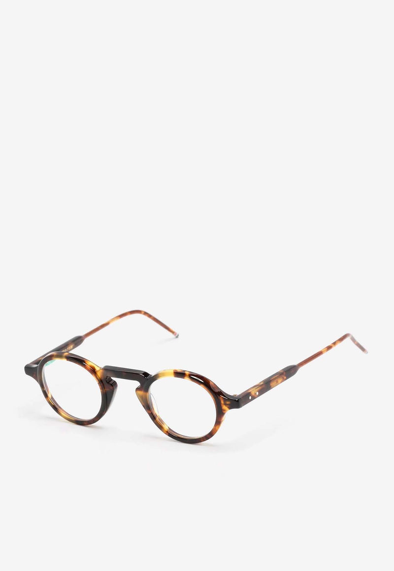 Thom Browne Tortoiseshell Round-Frame Glasses Transparent UEO904AG0002_020