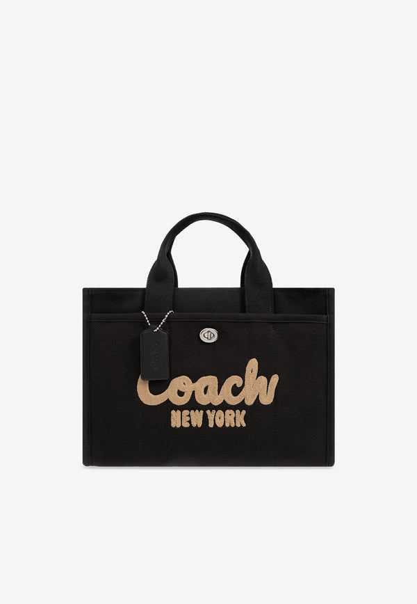 Coach Cargo Embroidered Logo Tote Bag Black CP158 0-LHBLK