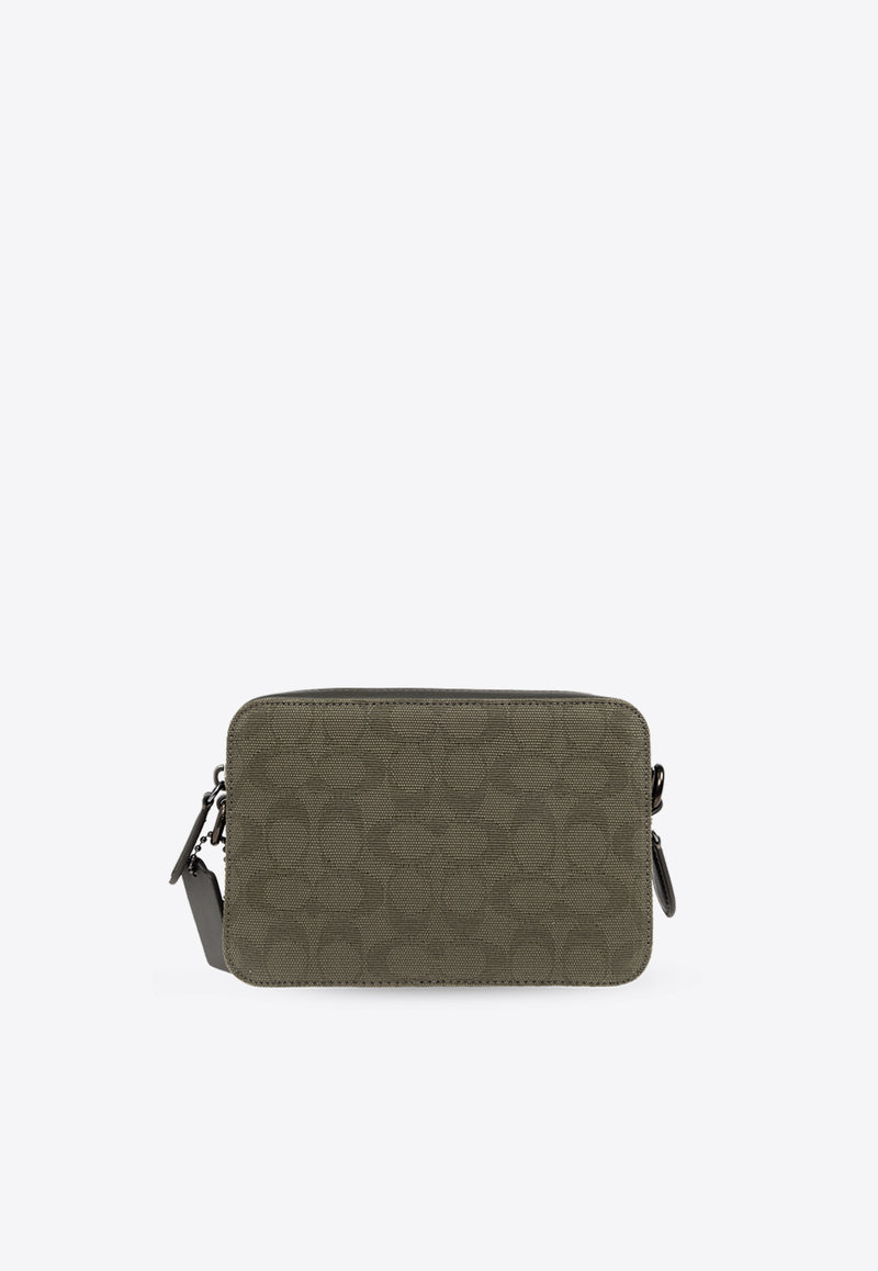 Coach Charter 19 Signature Jacquard Messenger Bag Green CU206 0-ARY