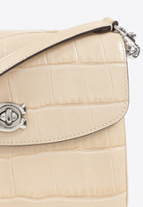 Coach Cassie 19 Croc-Embossed Leather Crossbody Bag Ivory CV435 0-LHVT5