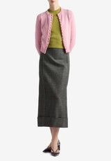 Prada Mouliné A-line Midi Skirt Gray P117YSOOO15K8_F0002