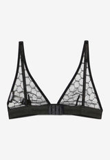 Dsquared2 Monogram Sheer Lace Triangle Bra Black D8R085750_01003