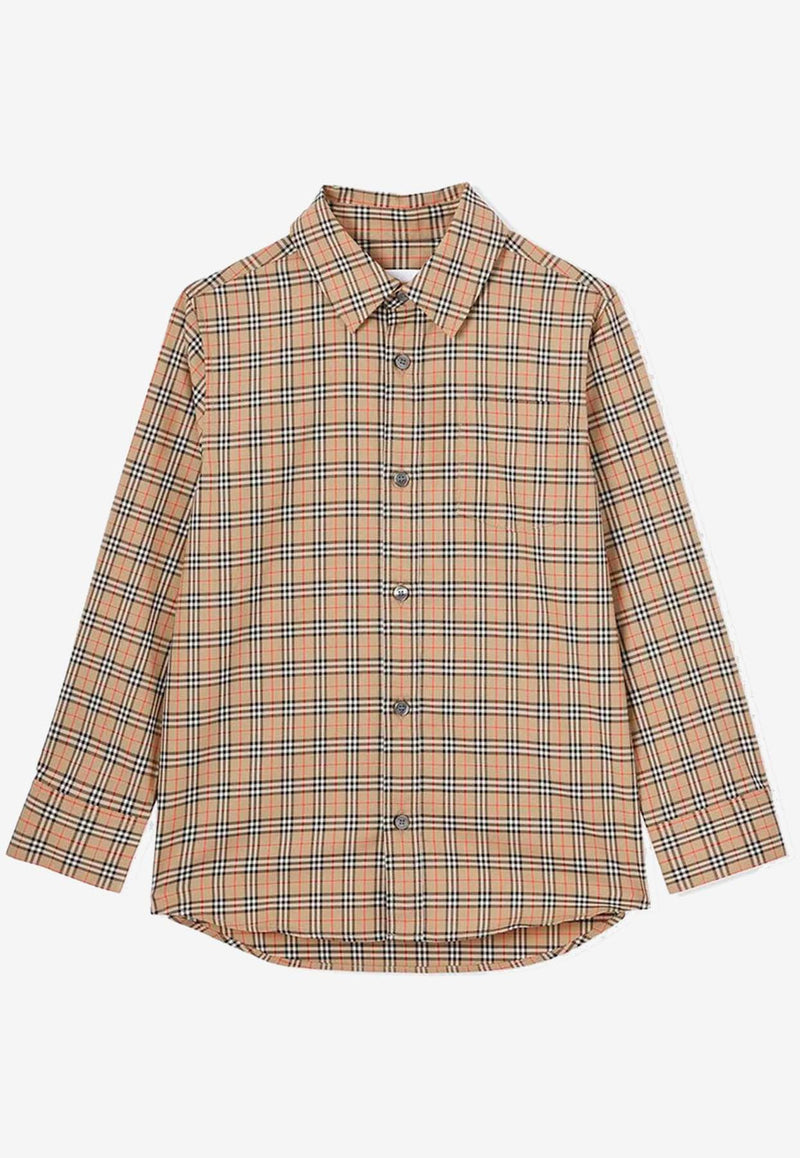 Burberry Kids Kids Checked Long-Sleeved Shirt 8042957_126579_A7028