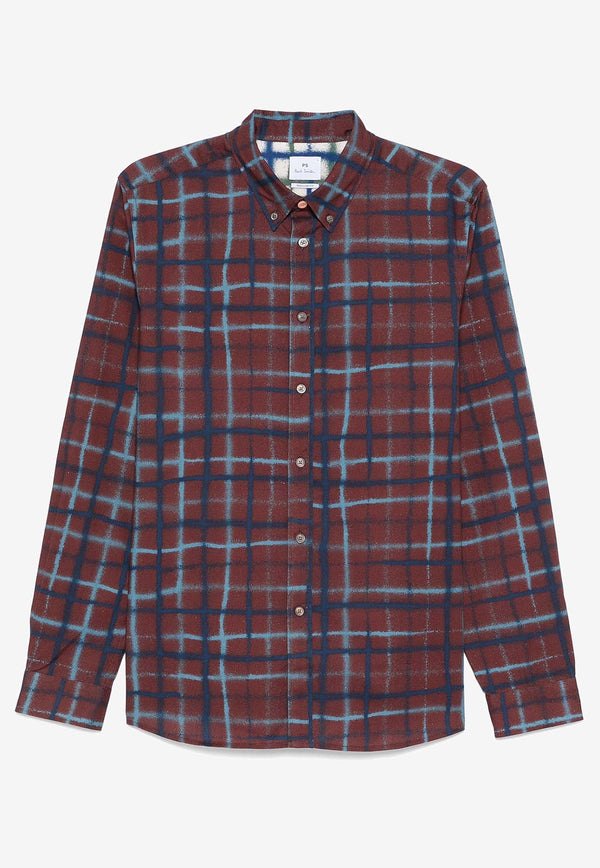 Paul Smith Plaid Check Long-Sleeved Shirt Burgundy M2R708UN22174_28