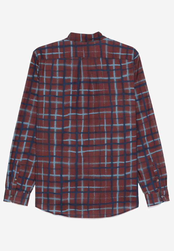 Paul Smith Plaid Check Long-Sleeved Shirt Burgundy M2R708UN22174_28