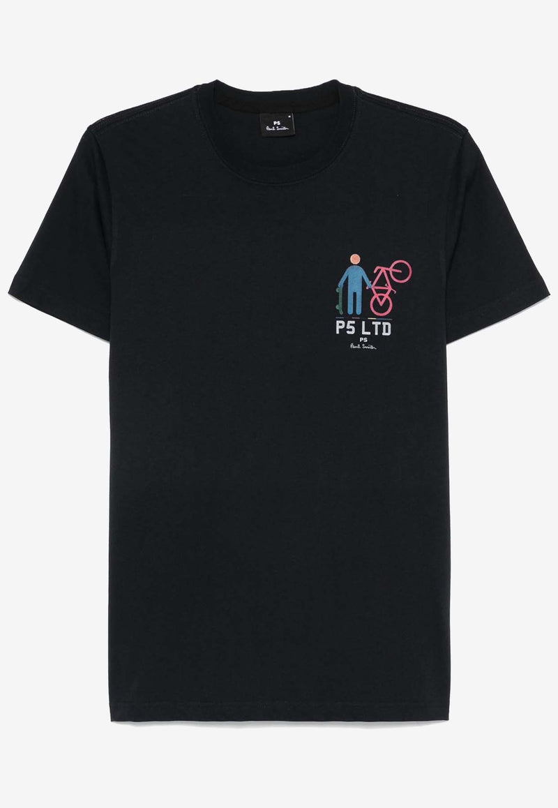 Paul Smith P5 Ltd Bike Printed T-shirt Navy M2R010RNP4809_49