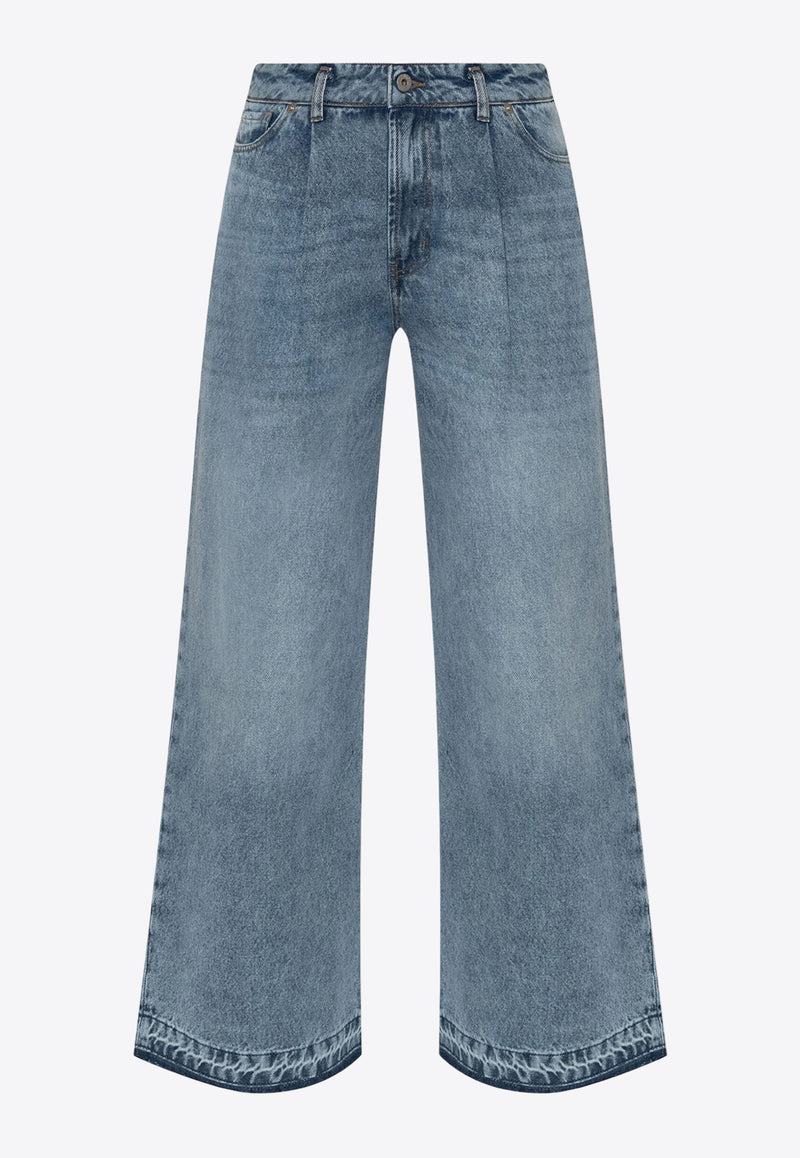 HALFBOY Raw-Cut Wide-Leg Jeans Blue HFW241WBPN048105_D01