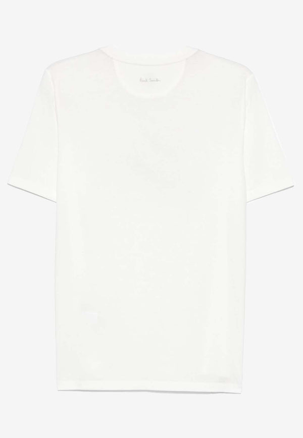 Paul Smith Label Print Crewneck T-shirt White M1R697PNP4737_01