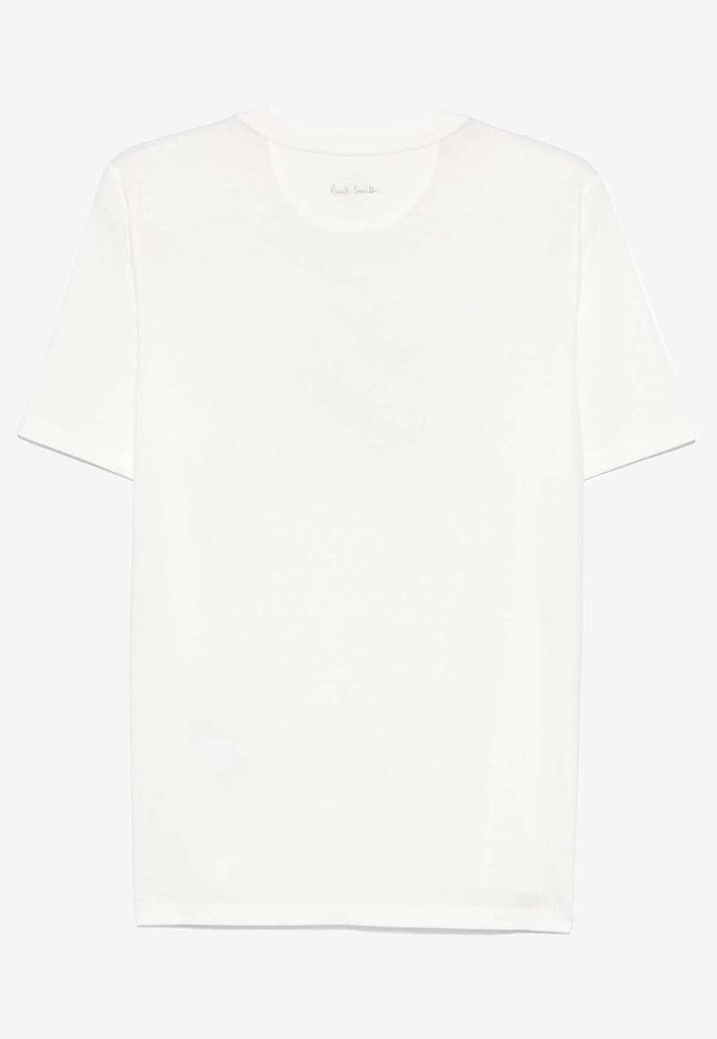 Paul Smith Label Print Crewneck T-shirt White M1R697PNP4737_01