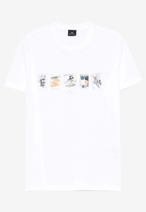 Paul Smith Stamp Print T-shirt White M2R010RNP4807_01