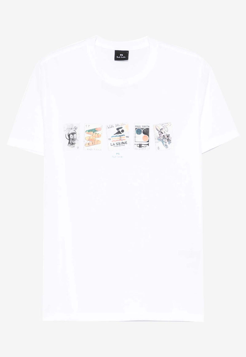 Paul Smith Stamp Print T-shirt White M2R010RNP4807_01