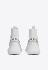 Dsquared2 Icon Fly High-Top Stretch Knit Sneakers White SNW027659207990_M063