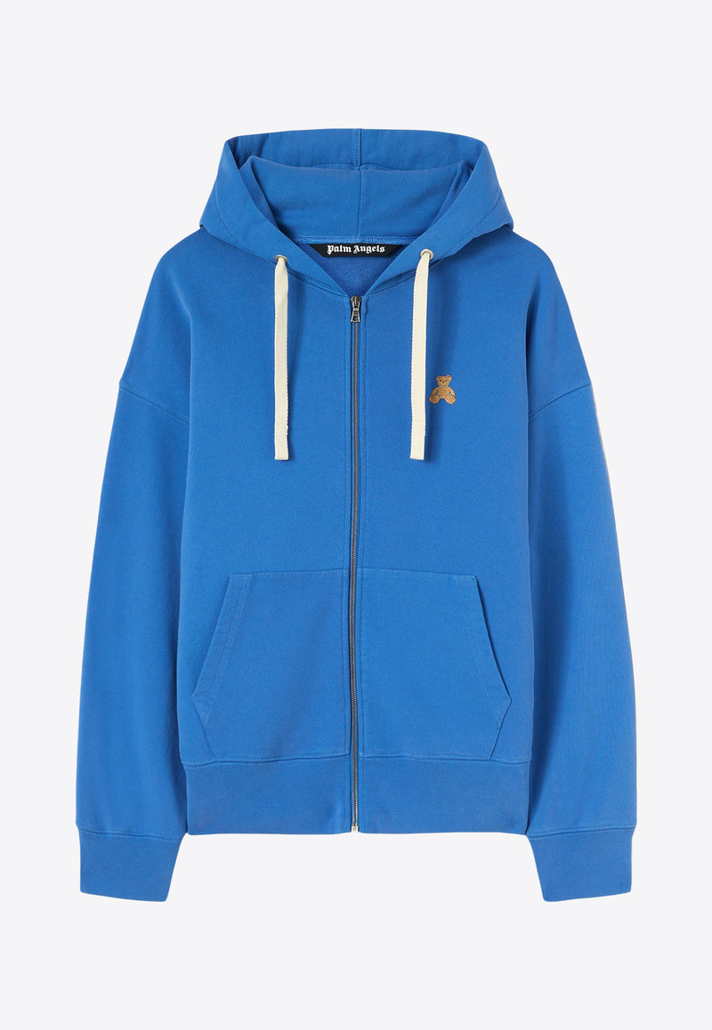 Palm Angels Bear in Mind Zip-Up Hoodie Blue PMBE021F24FLE001_4560