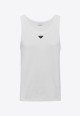 Prada Triangle Logo Tank Top White UJT109S22211ZM_F0009