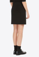 S Max Mara Ali A-line Wool Mini Skirt Black 2429106073600ALI_013