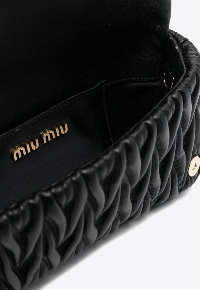 Miu Miu Mini Matelassé Leather Shoulder Bag Black 5BP086VCOON88_F0002