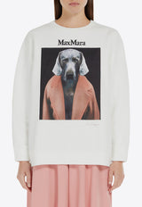 Max Mara Bacco Graphic Print Sweatshirt White 2421926011650BACCO_002