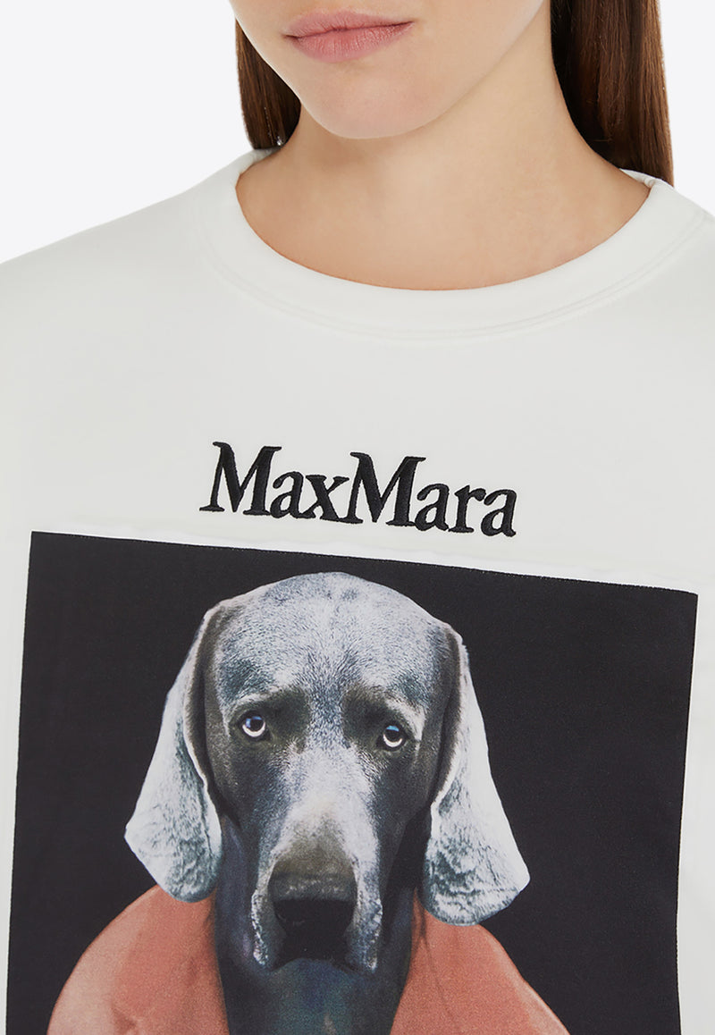 Max Mara Bacco Graphic Print Sweatshirt White 2421926011650BACCO_002