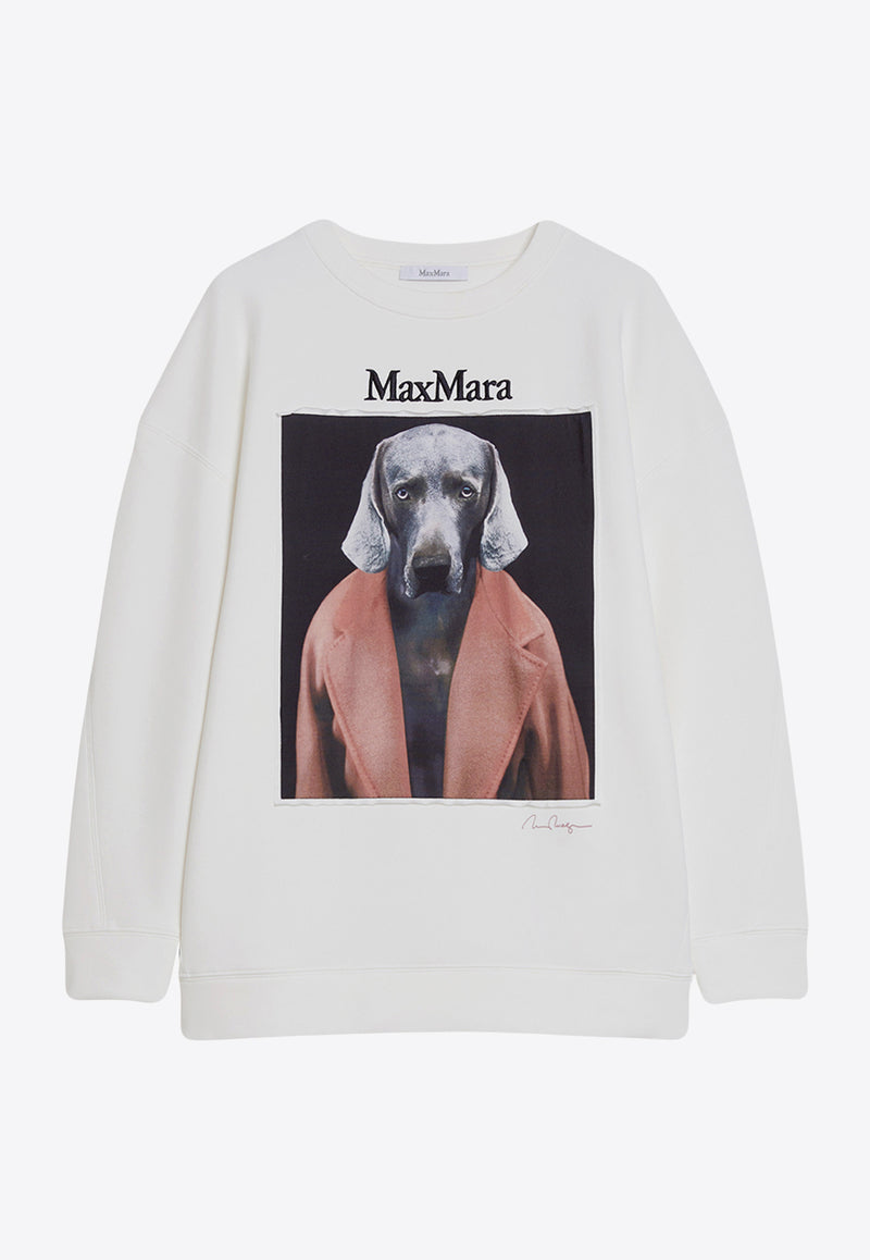 Max Mara Bacco Graphic Print Sweatshirt White 2421926011650BACCO_002