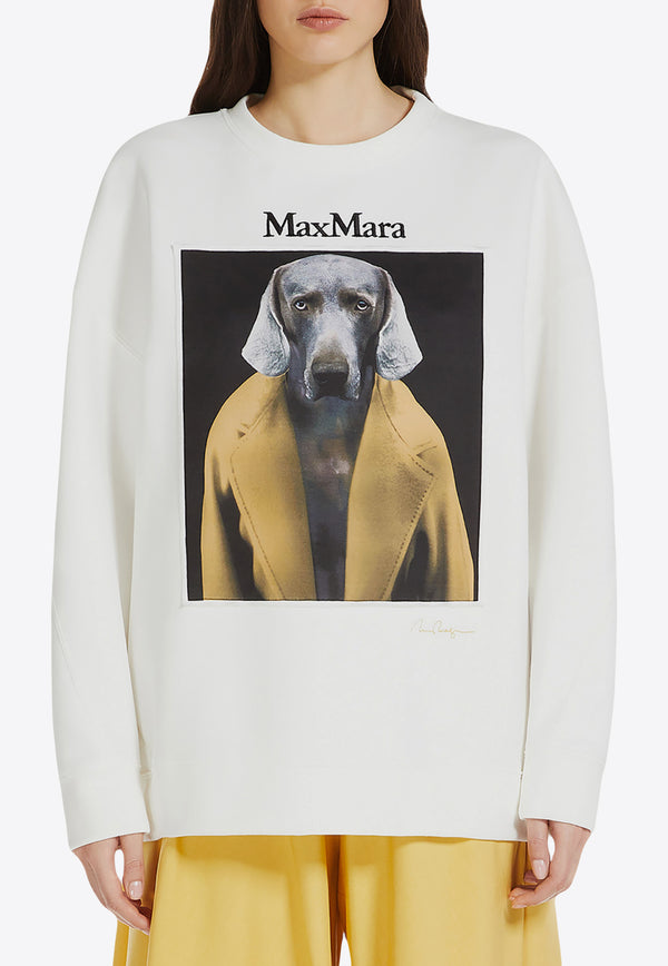 Max Mara Bacco Graphic Print Sweatshirt White 2421926011650BACCO_003