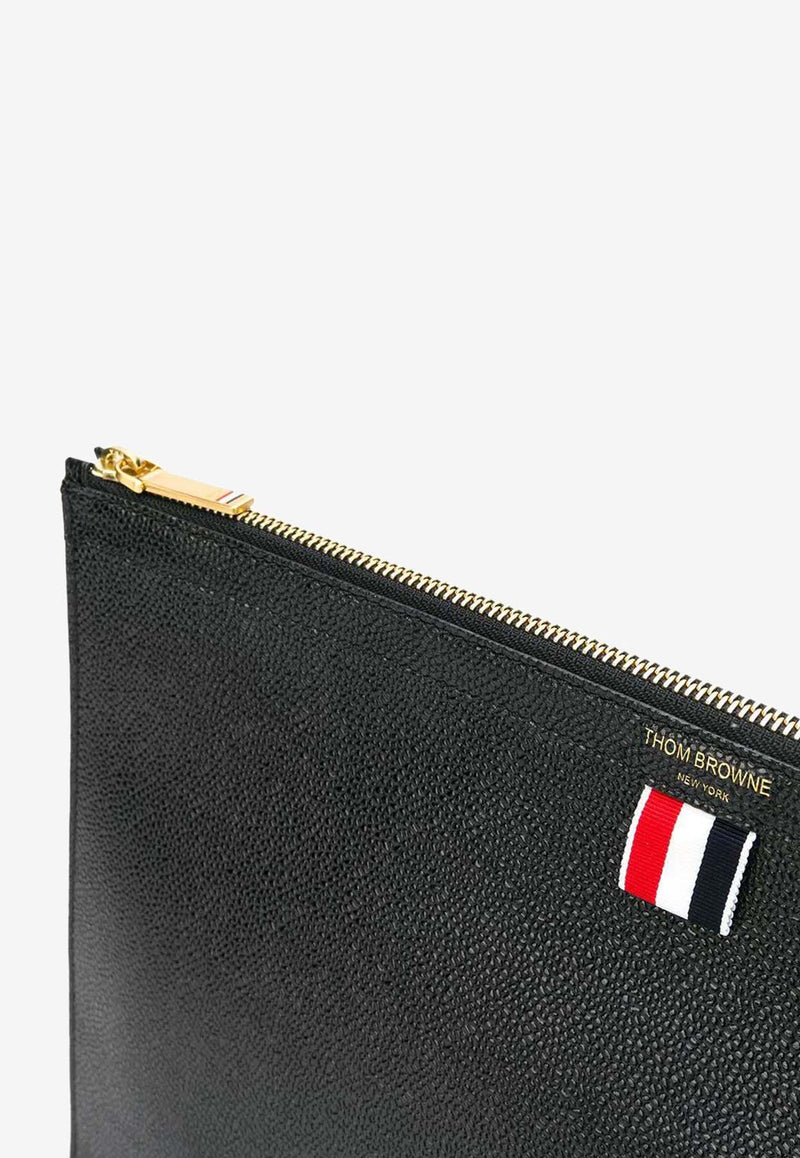 Thom Browne Leather Zipped Document Case Black MAC074A00198_001