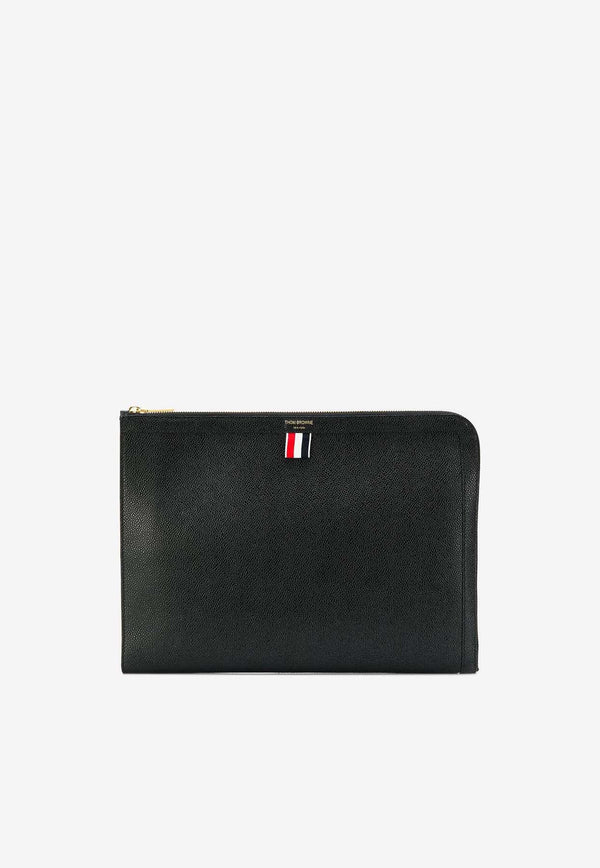 Thom Browne Leather Zipped Document Case Black MAC074A00198_001