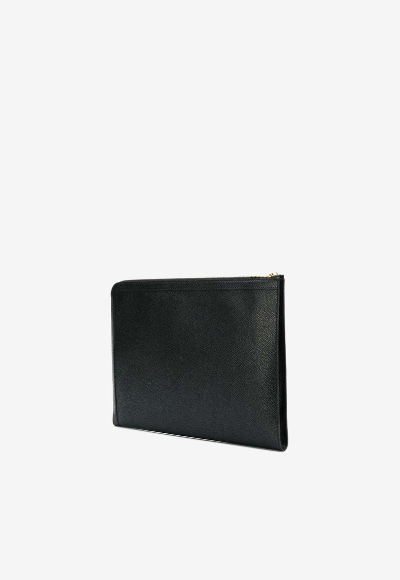 Thom Browne Leather Zipped Document Case Black MAC074A00198_001