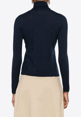 Max Mara Veloce Cashmere High-Neck Sweater Blue 2421366172650VELOCE_010