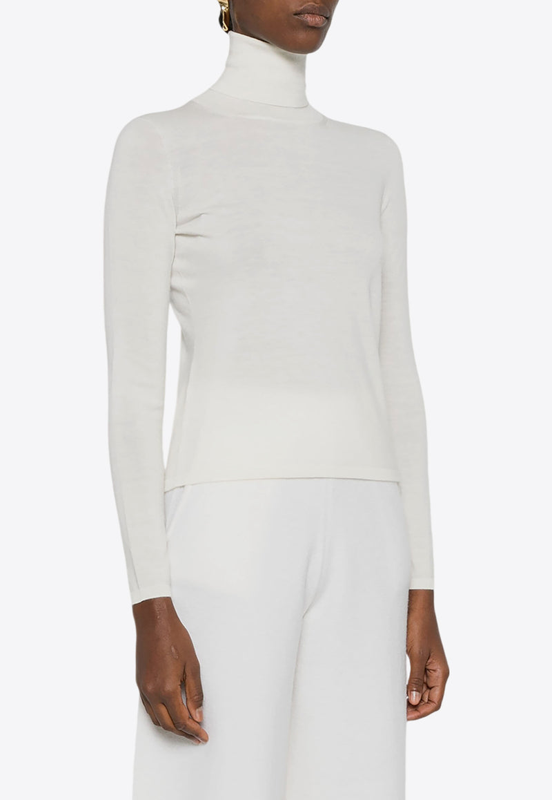 Max Mara Veloce Cashmere High-Neck Sweater White 2421366172650VELOCE_001