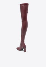 Stella McCartney Ryder 90 Stretch Thigh-Length Boots Burgundy 810462W1IL0_6016