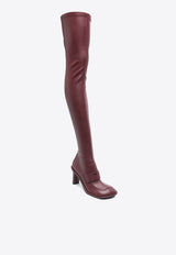 Stella McCartney Ryder 90 Stretch Thigh-Length Boots Burgundy 810462W1IL0_6016