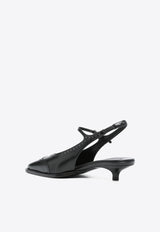 Miu Miu 35 Leather Slingback Pumps Black 5I308EF035055_F057Z