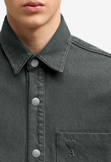 AMI PARIS Ami De Coeur Overshirt Black UJK261CO0037_001