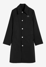 AMI PARIS Ami De Coeur Embroidered Raincoat Black UJK542PA0007_001