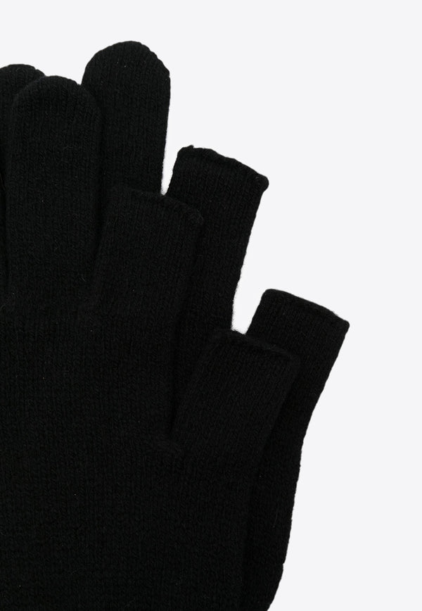 Rick Owens Thulian Long Knit Cashmere Gloves Black RO02D3489WSBR_09