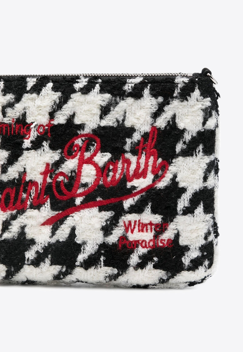 MC2 Saint Barth Parisienne Houndstooth Zip Pouch Monochrome PAR0009_01512G