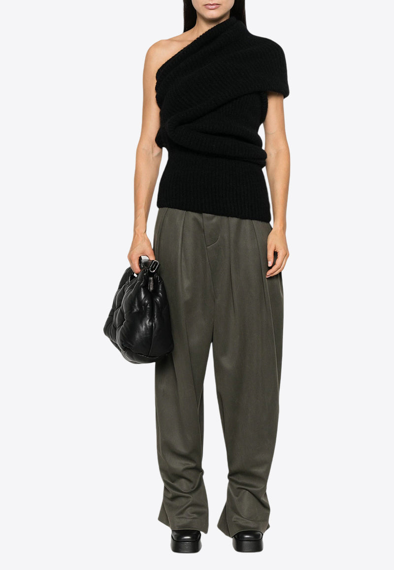 Rick Owens Asymmetric Draped Knitted Top Black RO02D3673KHWP_09