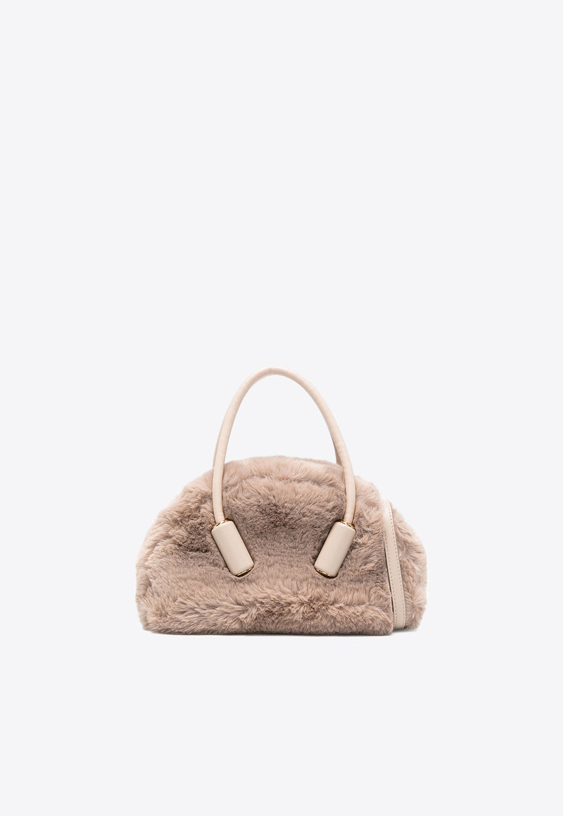 Themoirè Selene Faux Fur Top Handle Bag Beige TMFW24SF97_97