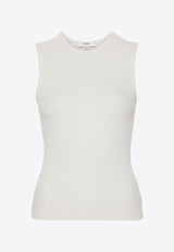 Agolde Binx Ribbed Tank Top White A72923048_OATMK