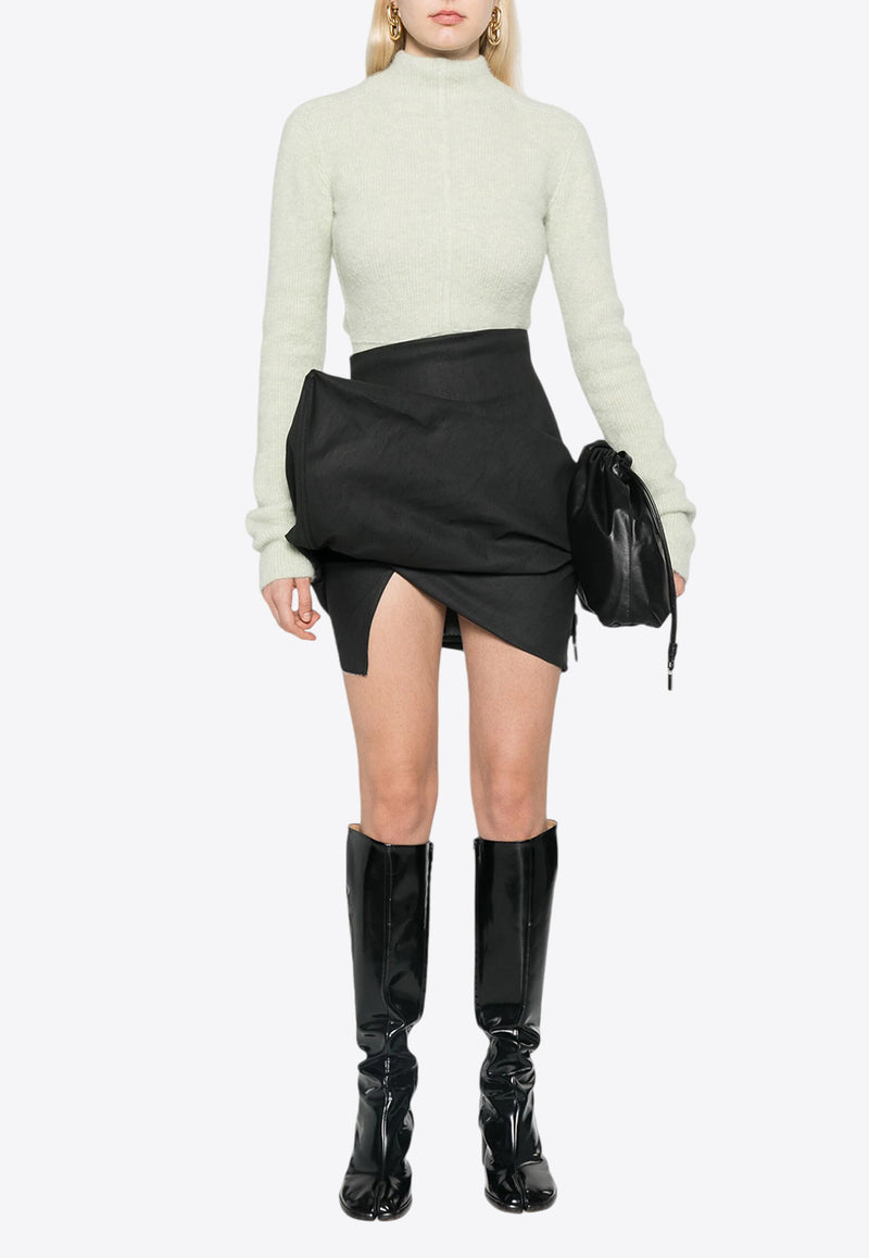 Rick Owens Draped Asymmetric Mini Skirt Black RO02D3384SMT_09