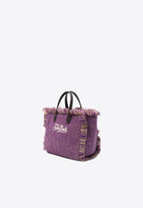 MC2 Saint Barth Mini Vanity Herringbone Fringed Tote Bag Purple VAMI007_00638G