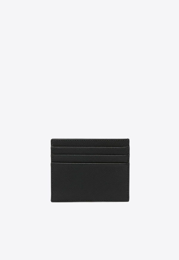 Prada Triangle Logo Saffiano Leather Cardholder Black 2MC223QHH_F0002