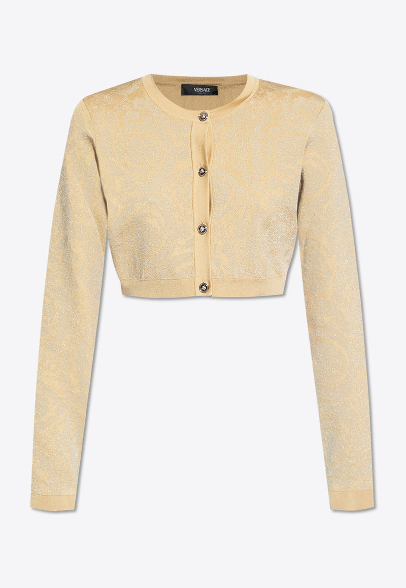 Versace Barocco Jacquard Cardigan Beige 1011020 1A10004-1KD70