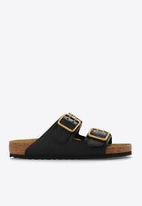 Birkenstock Arizona Bold Two-Strap Leather Slides Black 1022604 0-BLACK