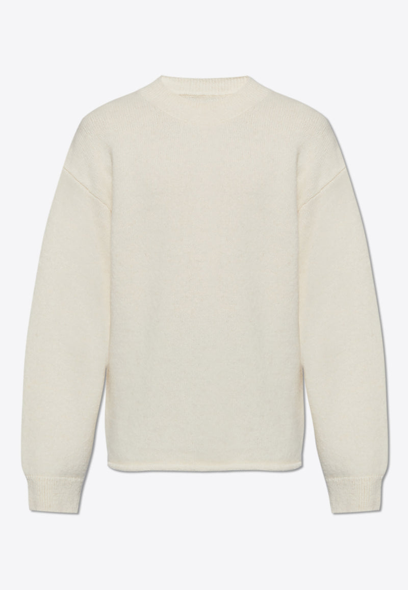 Jacquemus Jacquard Logo Wool-Blend Sweater Cream 245KN295 2329-130