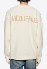 Jacquemus Jacquard Logo Wool-Blend Sweater Cream 245KN295 2329-130