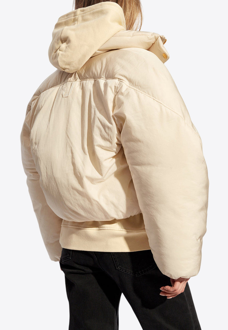 Jacquemus Caraco Puffer Cropped Jacket Cream 241CO049 1320-110