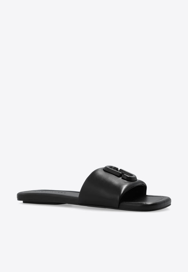 Marc Jacobs The J Marc Leather Flat Sandals Black 2P3FSA006F06 0-001