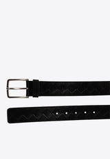 Bottega Veneta Intrecciato Leather Belt Black 609182 V3IM1-8803