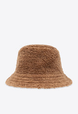 Moschino Logo Embroidered Faux-Fur Bucket Hat Brown 65356 M2971-003